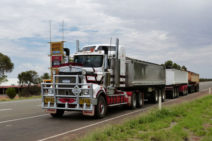 Very large truck with trailers